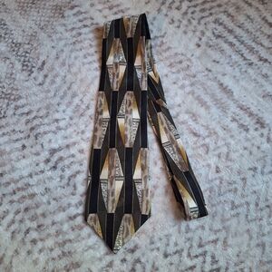 DIMITRIUS 100% Silk Neck Tie with Geometric Pattern in Multicolor